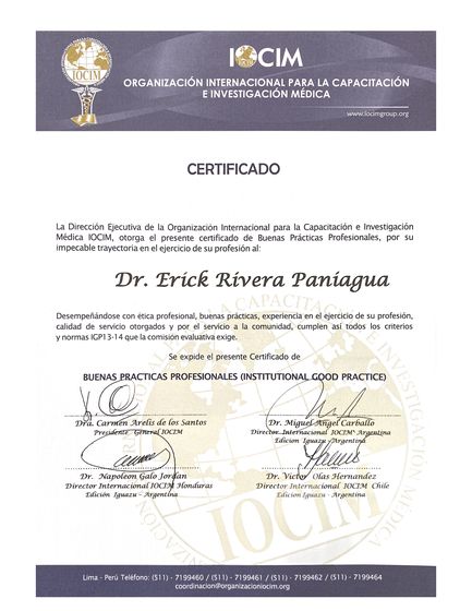 Buenas Prácticas Institucionales, IOCIM